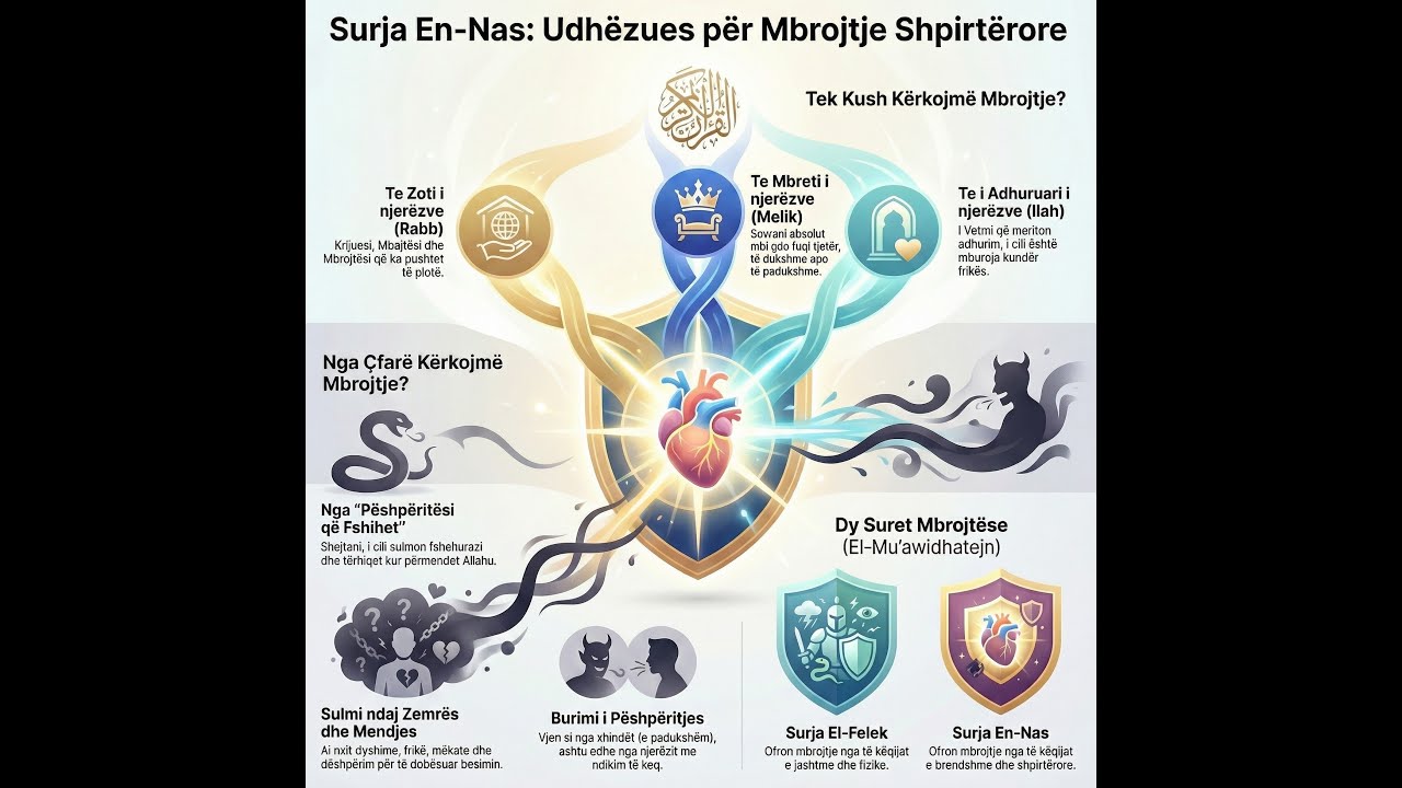 Mbrojtja më e fortë nga vesvesja dhe shejtani / Surja En-Nas #kuranishqip  #tefsir  #vesvese #dua