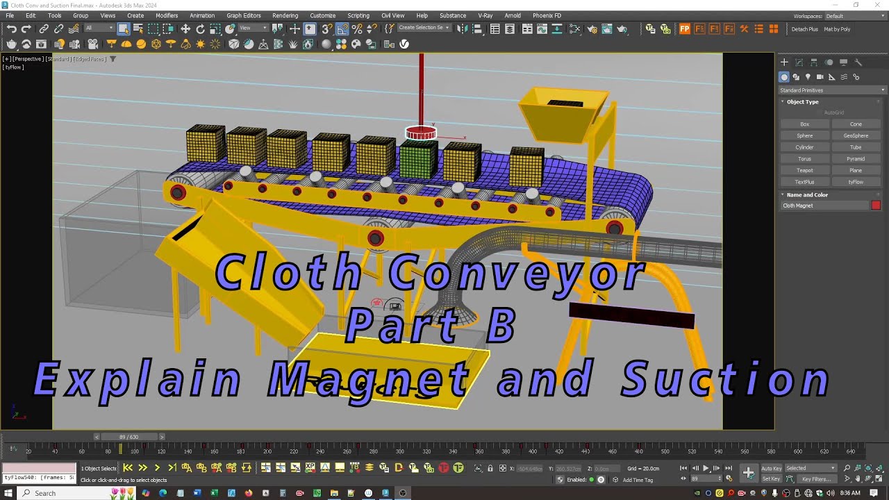 tyFlow Cloth Conveyor Part B - Magnet and Suction