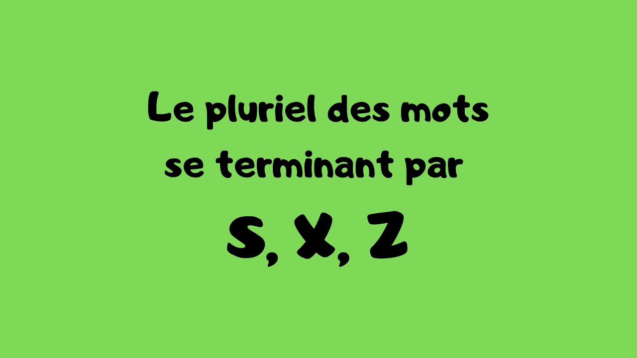 Le pluriel des mots se terminant par S, X, Z