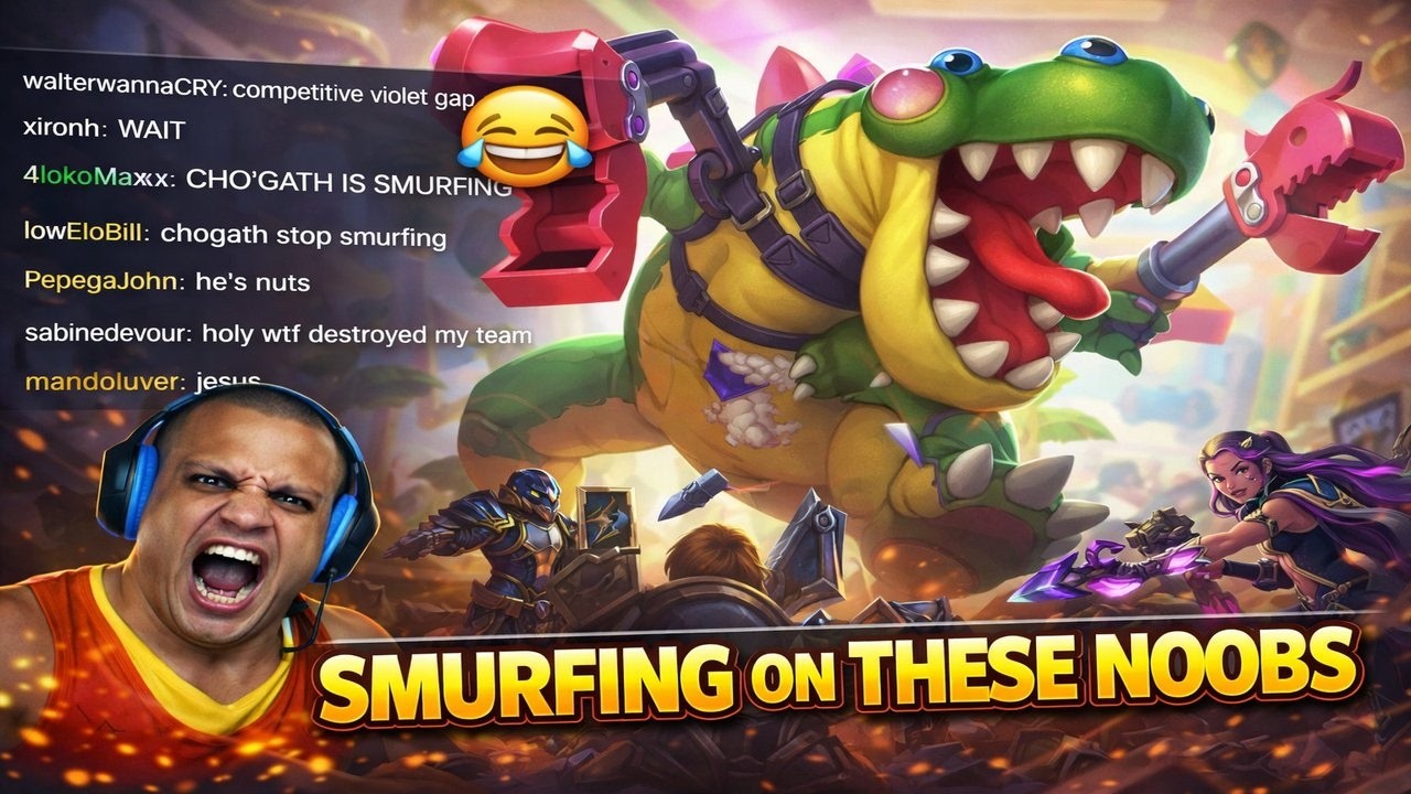 T1 SMURFING ON THESE NOOBS😂😂😂