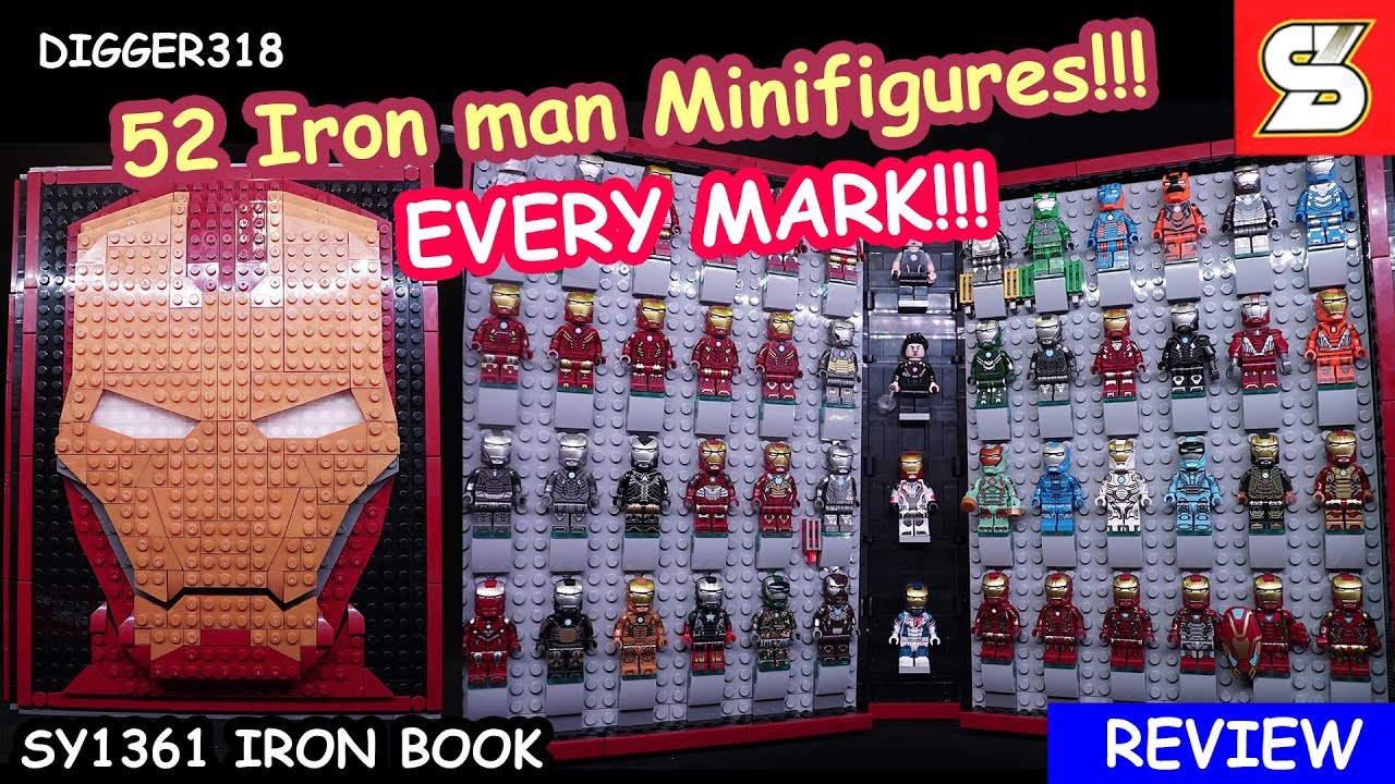 Набор Lego Marvel Iron Man Book Sheng Yuan Bootleg SY1361, 52 минифигурки! Обзор в разрешении 4K.