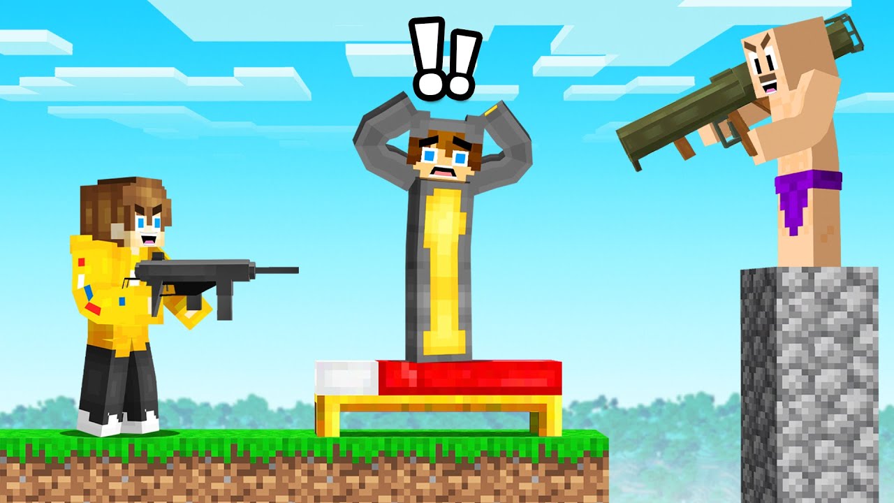 Minecraft Bed Wars vs My Friends with GUNS!