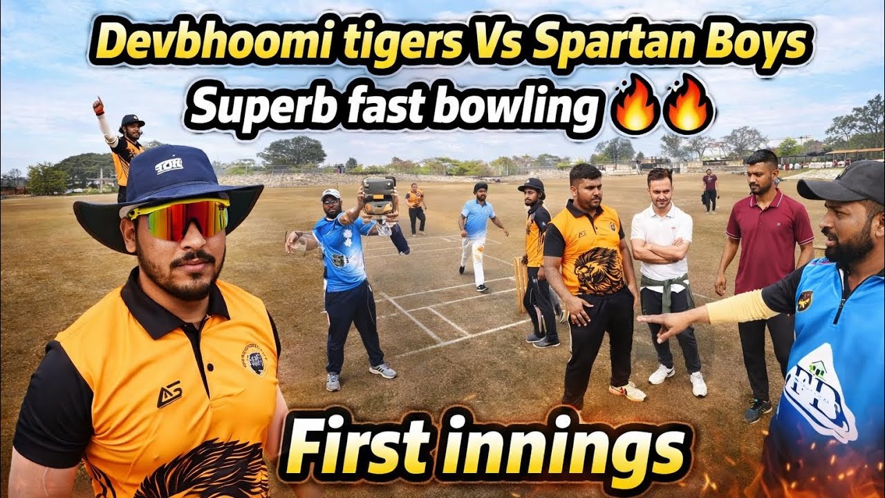 Match day 🏏 First Innings , Devbhoomi Tigers Vs Spartan Boys , Superb Fast bowling 🔥🏏 
