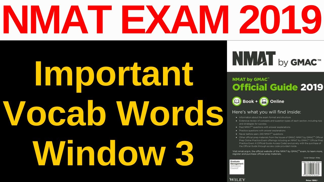 NMAT Exam - Important Vocab Words for NMAT Window 3