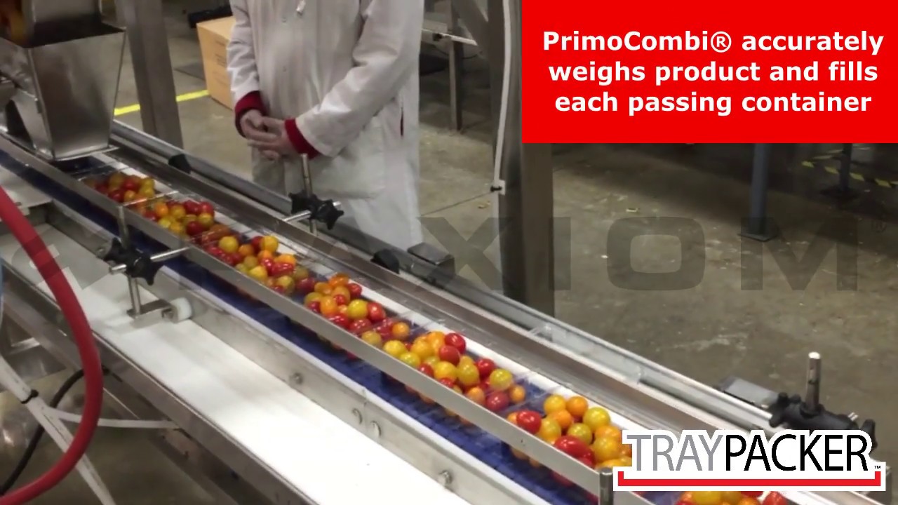 Complete System for Produce Tray Packing with Pick and Place