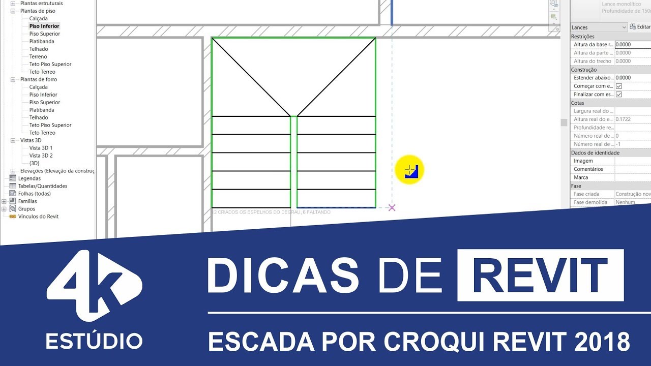 Como criar Escada por Croqui no Revit 2018 [DICA]