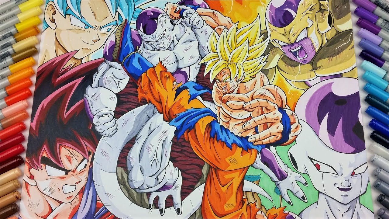 Drawing ALL FIGHTS of Goku VS Frieza! | TolgArt