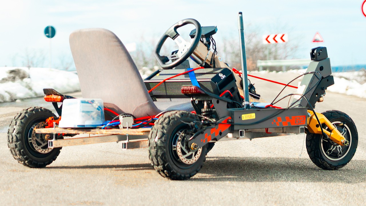 I Built A 12.000W Kukirin G2 E-Scooter Go-Kart...