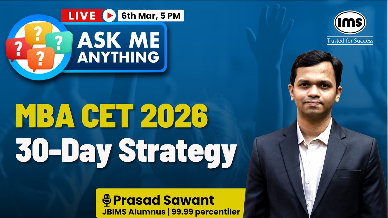 Ask me anything! 30-day strategy to MBA CET 2026 | Prasad Sawant