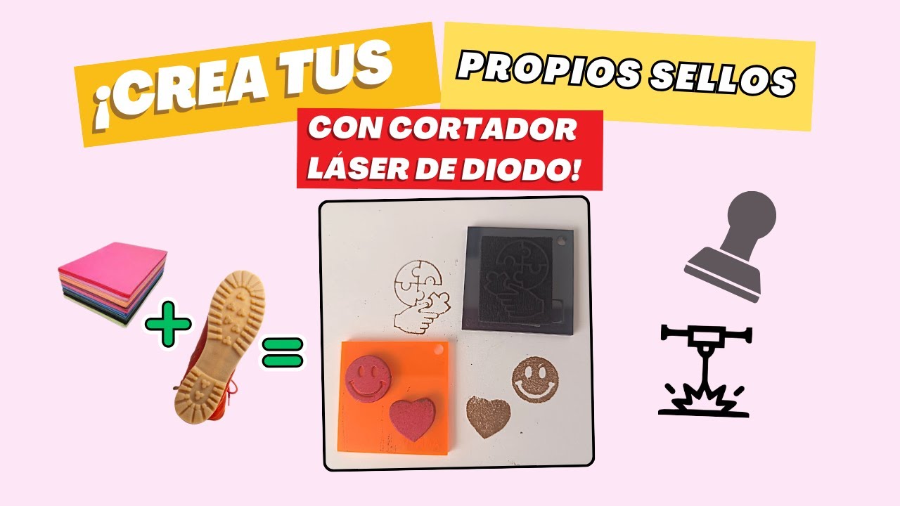 💥 Transforma Goma Eva y Suela de zapatos en Sellos con Cortador Láser de Diodo