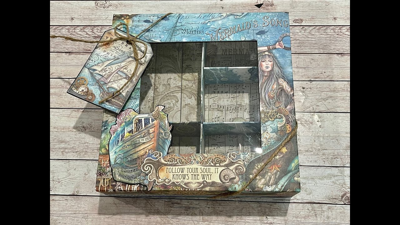 STAMPERIA SONGS OF THE SEA GIFT BOX WITH PEEK-A-BOO WINDOW  |SHELLIE GEIGLE | JS HOBBIES
