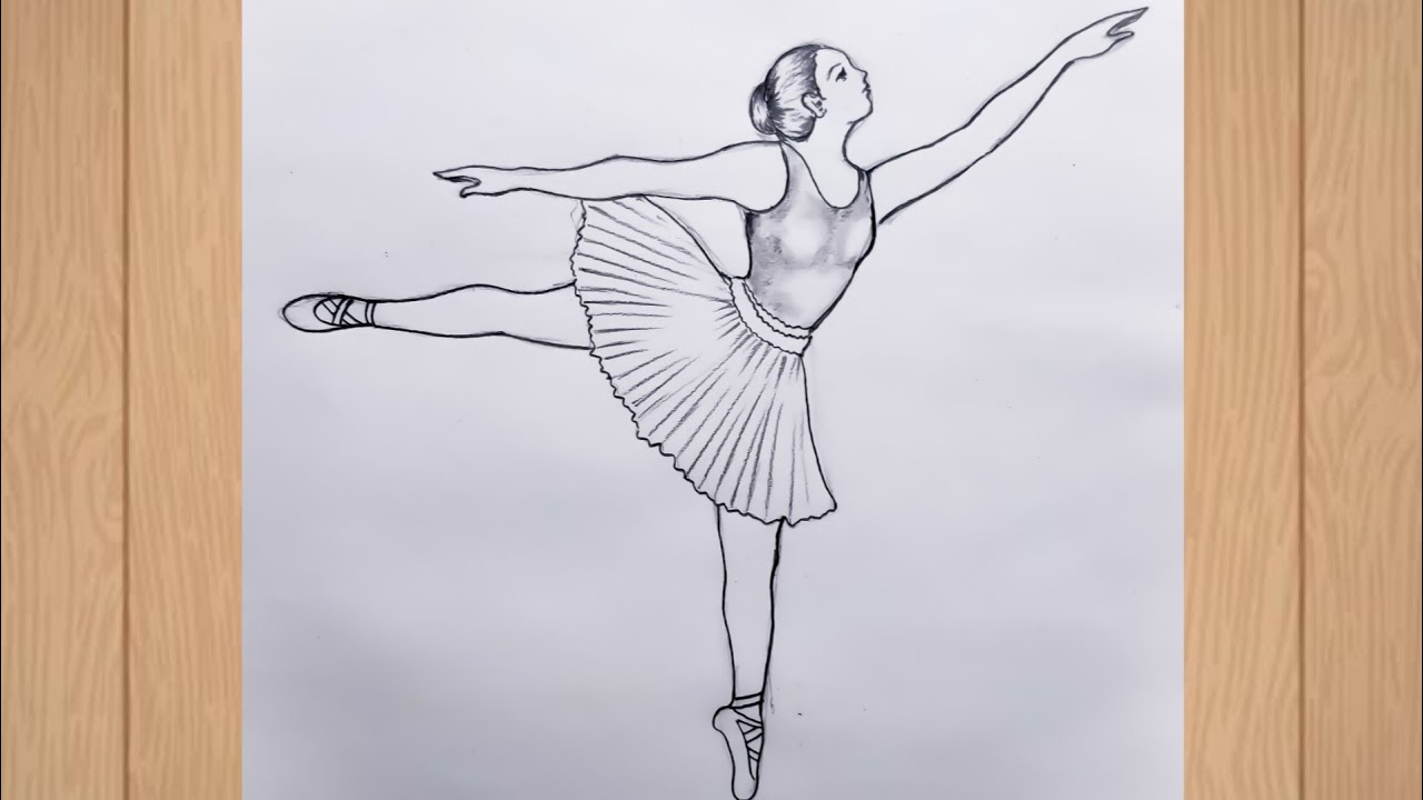 How to draw dancing girl/easy dancing girl drawing step by step/ballet dancer drawing/pencil sketch