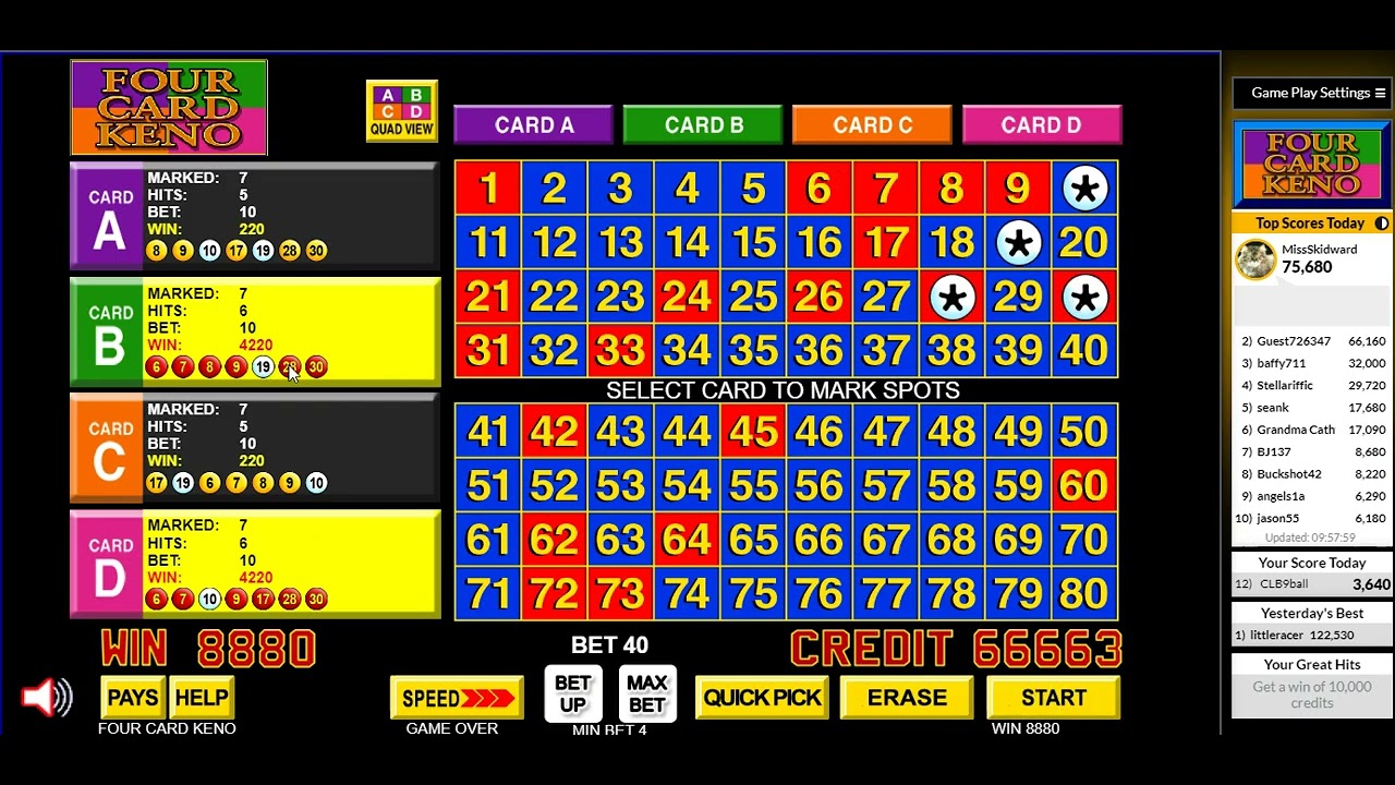 Four Card Keno: Mystic 7 Spot part 2