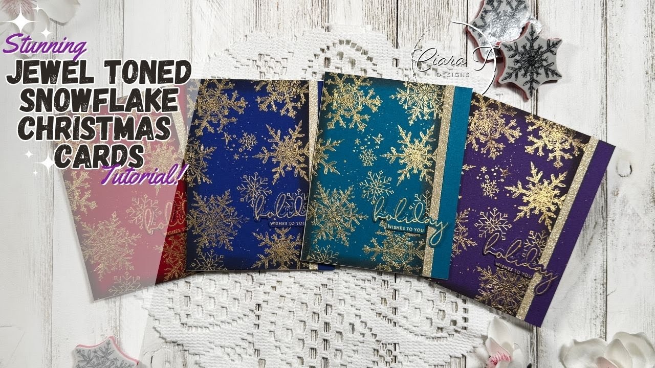 Stunning Jewel-toned Snowflake Christmas Card Set | 12 Weeks of Christmas Series Week 11