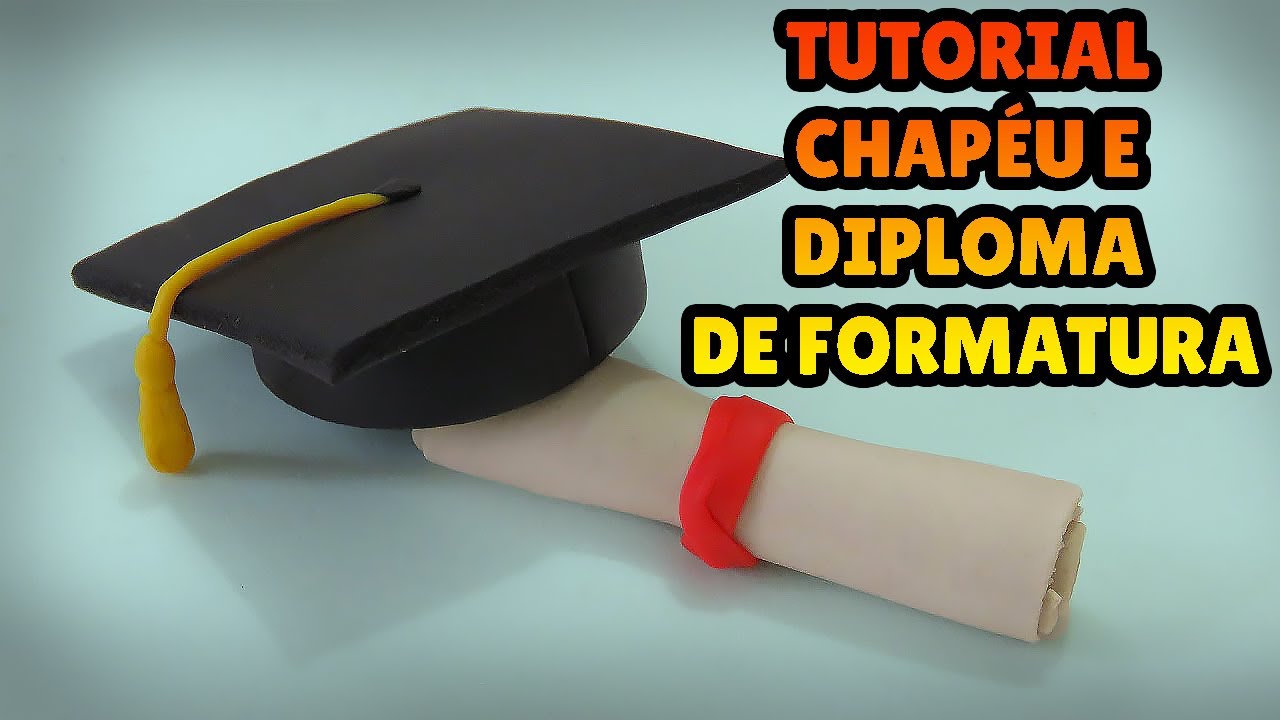 🔴FAÇA UM CHAPÉU E DIPLOMA DE FORMATURA MINIATURA - Tutorial Biscuit, clay, Pasta Americana DIY