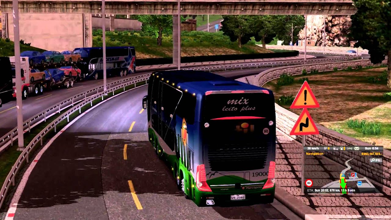 Euro Truck Simulator 2 Bus trip to Patras with Marcopolo Paradiso G7 1800 DD p1