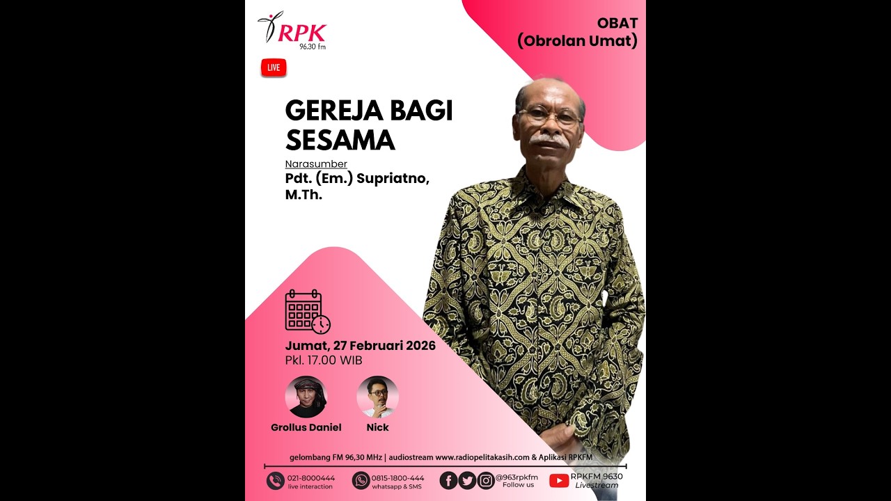 GEREJA BAGI SESAMA | OBAT - OBROLAN UMAT  | GOOD AFTERNOON | JUMAT, 27/02/2026