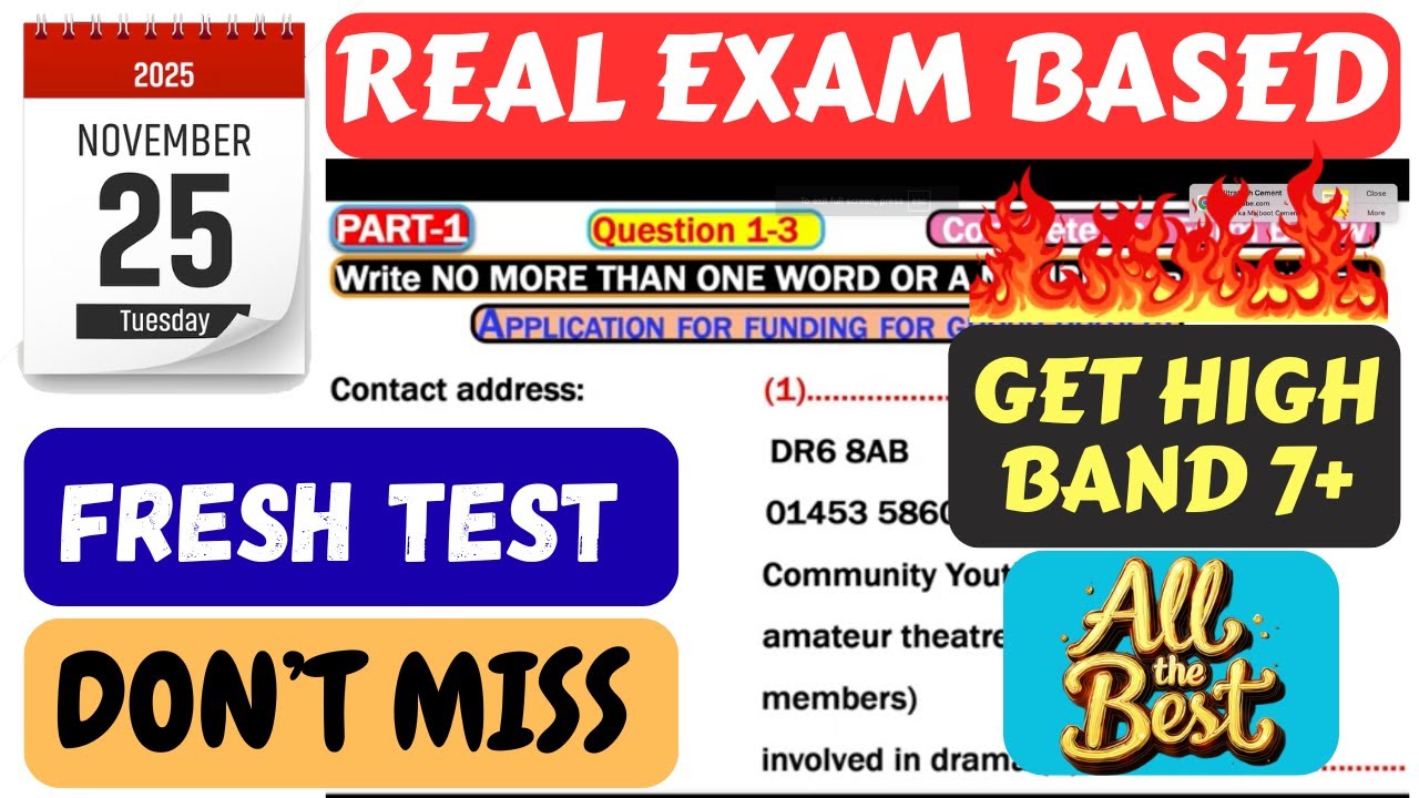 IELTS LISTENING PRACTICE TEST 2025 WITH ANSWERS | 25.11.2025
