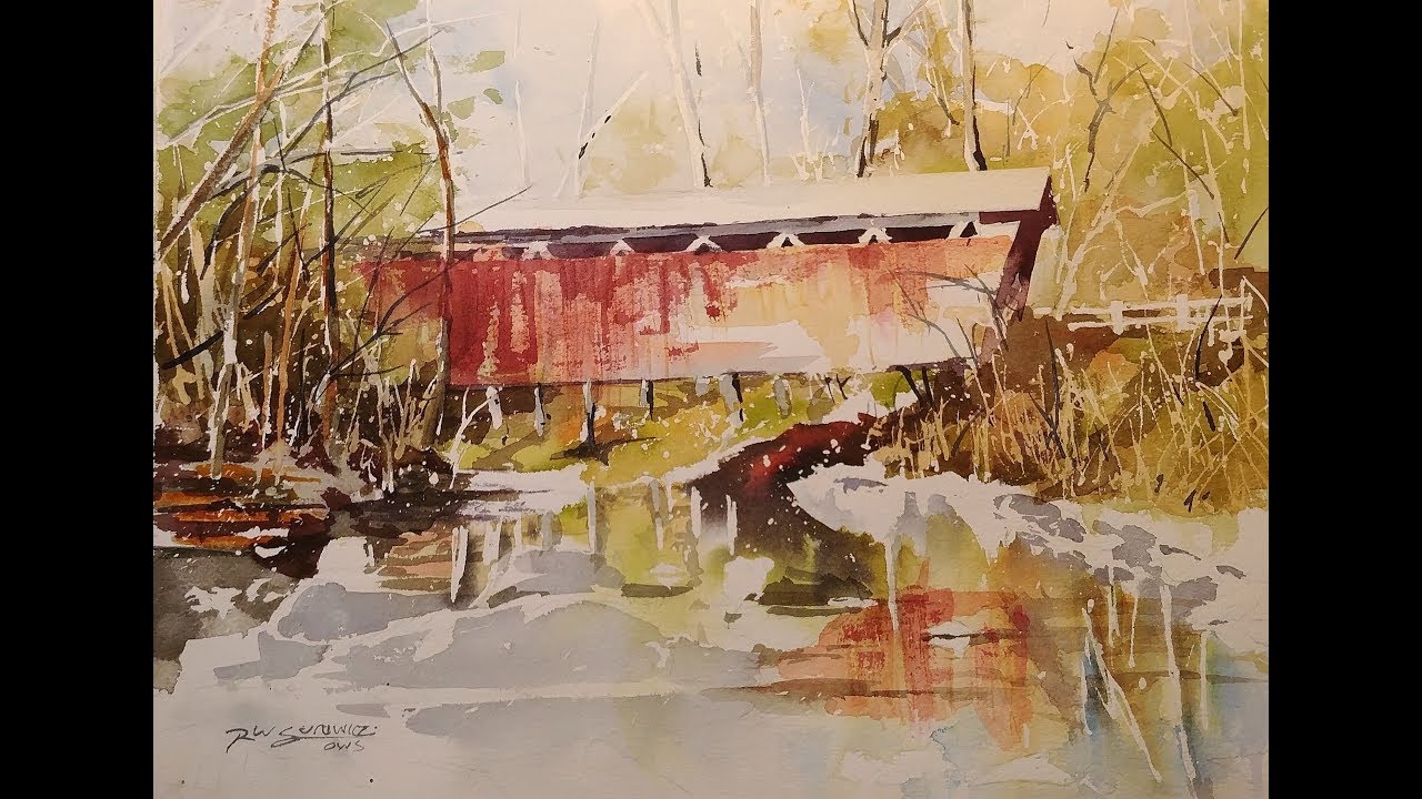 Transparent Watercolor Demonstration Everett Road Bridge