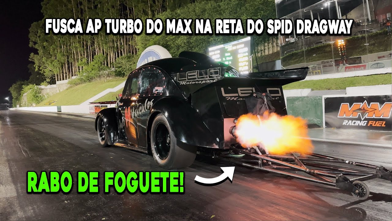 Rabo de foguete! Fusca AP turbo do Max na reta do SPID Dragway
