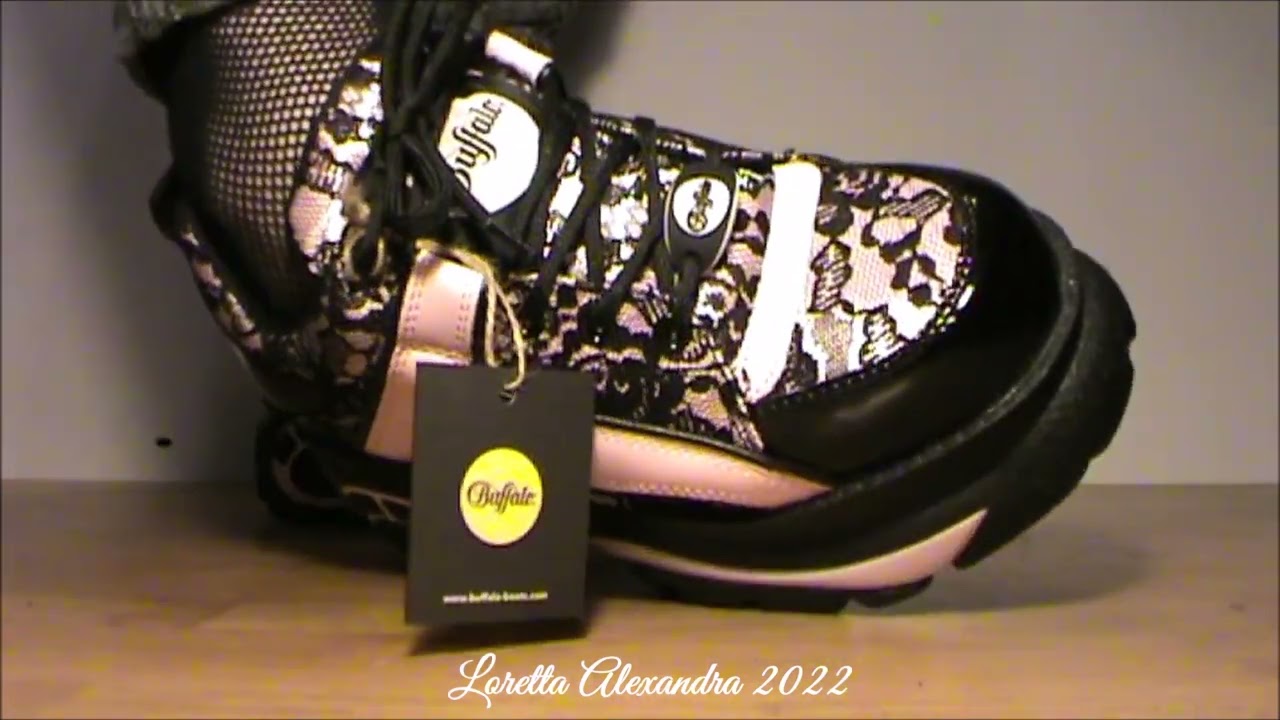 My new black & pink lace platform Buffalo preview