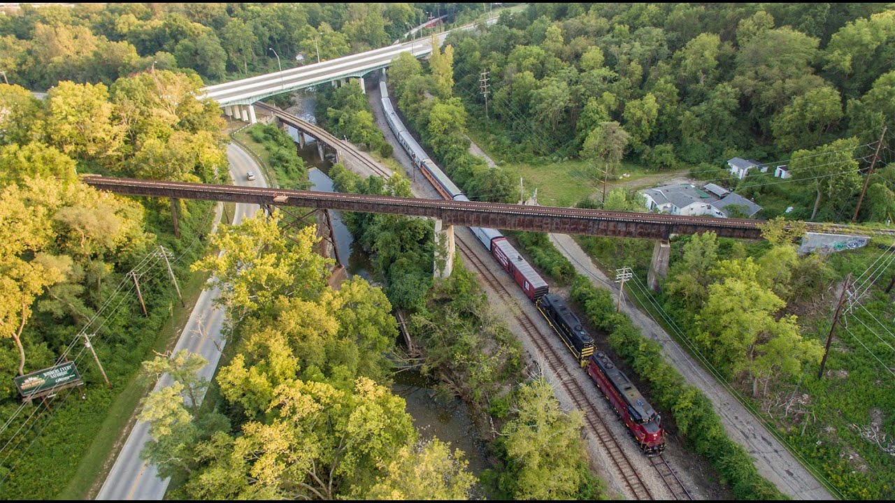 Cincinnati Passenger Trains - LM&M, Fireworks, & AAPRCO Special (Drone Video)