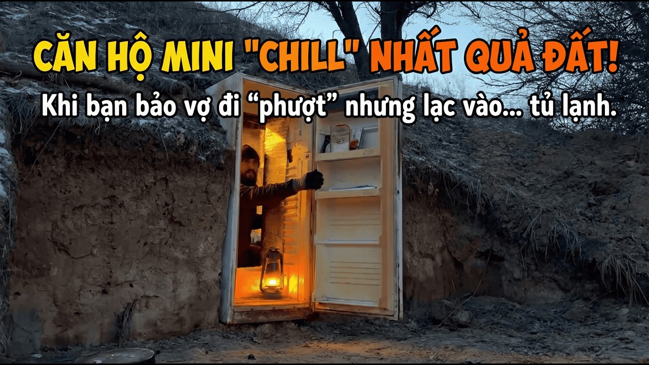 Nhặt được TỦ LẠNH giữa rừng, tôi biến nó thành CỬA HẦM TRÚ ẨN siêu ấm