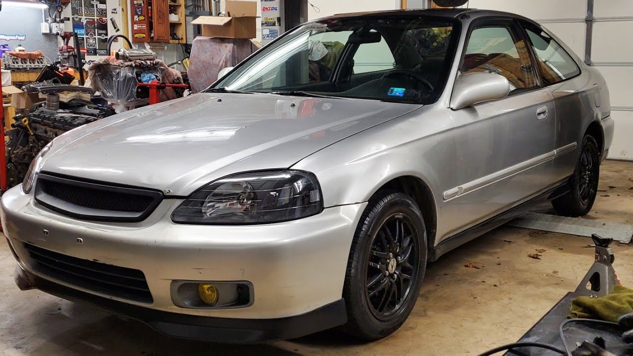 H22a EK Civic First Drive ! RIP tires ! RIP Trans! Good Morning VTEC!