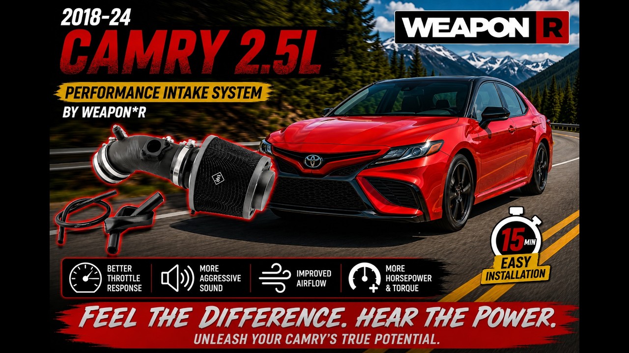 Weapon*R  2016 - 2024 Toyota Camry 2.5L Performance Intake System Installation Video.