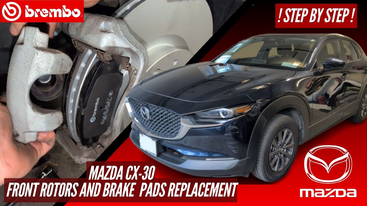 Самостоятельная замена передних тормозных колодок и дисков на Mazda CX-30 2024 🔧пошаговая инструк...