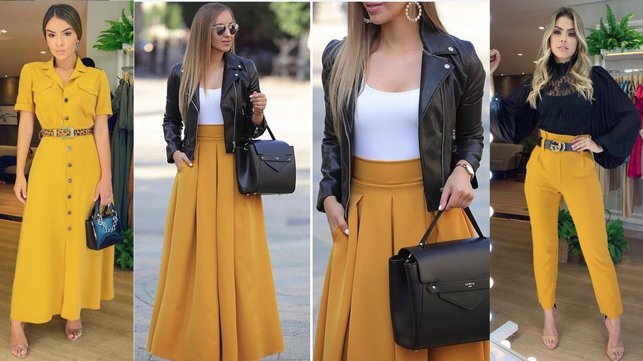 TENDENCIAS 2020/2021💛OUTFITS CASUALES Y SOFISTICADOS USANDO EL COLOR AMARILLO MOSTAZA