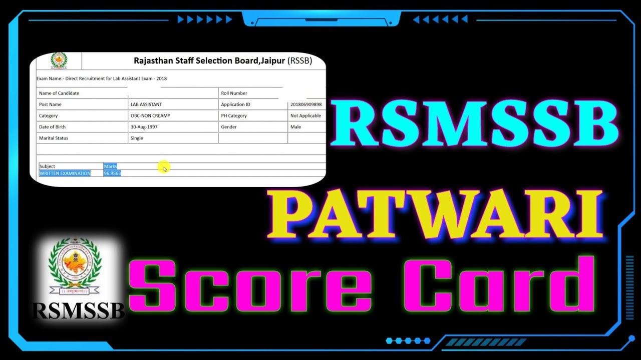 Patwari score card || patwari marks kaise dekhe ||patwari result 2021