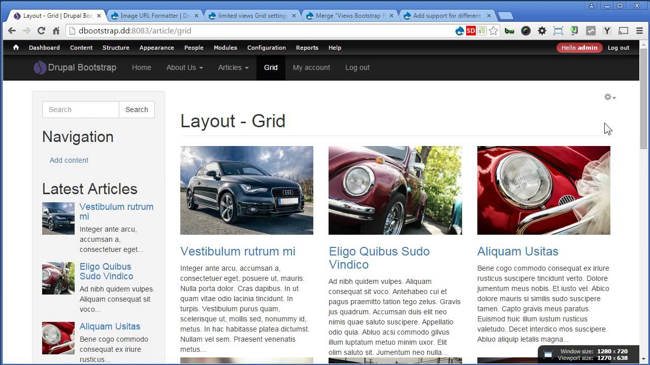 Drupal Bootstrap - 19 - Creating Article Views - Grid Layout