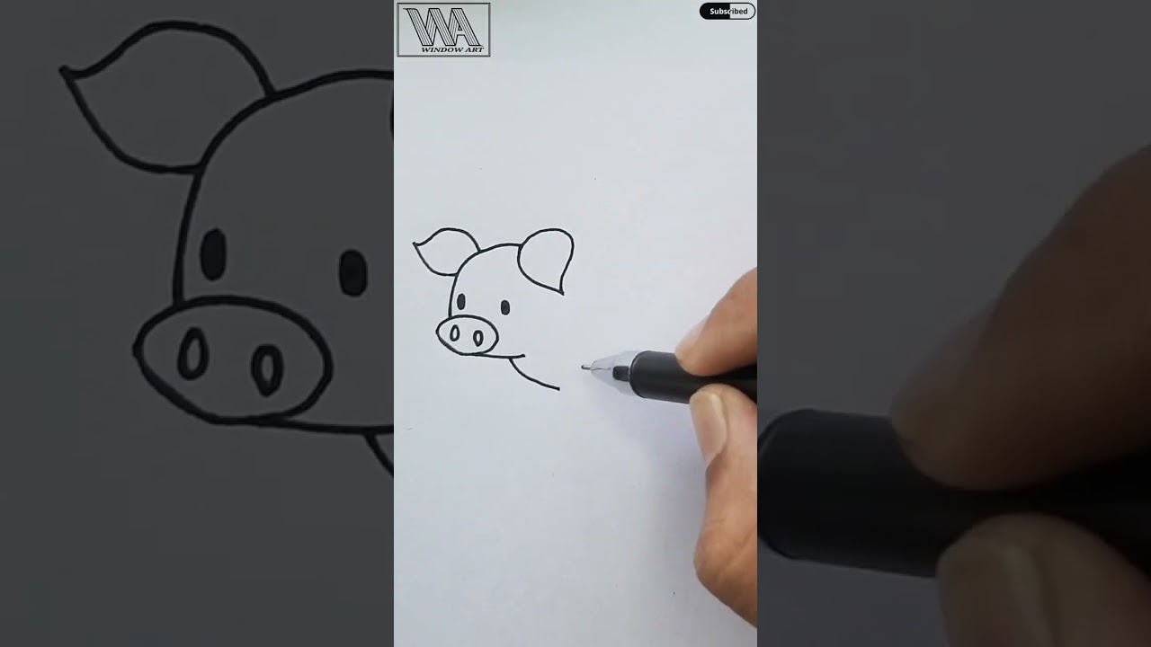 Very Easy ! Pig 🐖 drawing || How to draw a pig || #simple #drawing #shorts