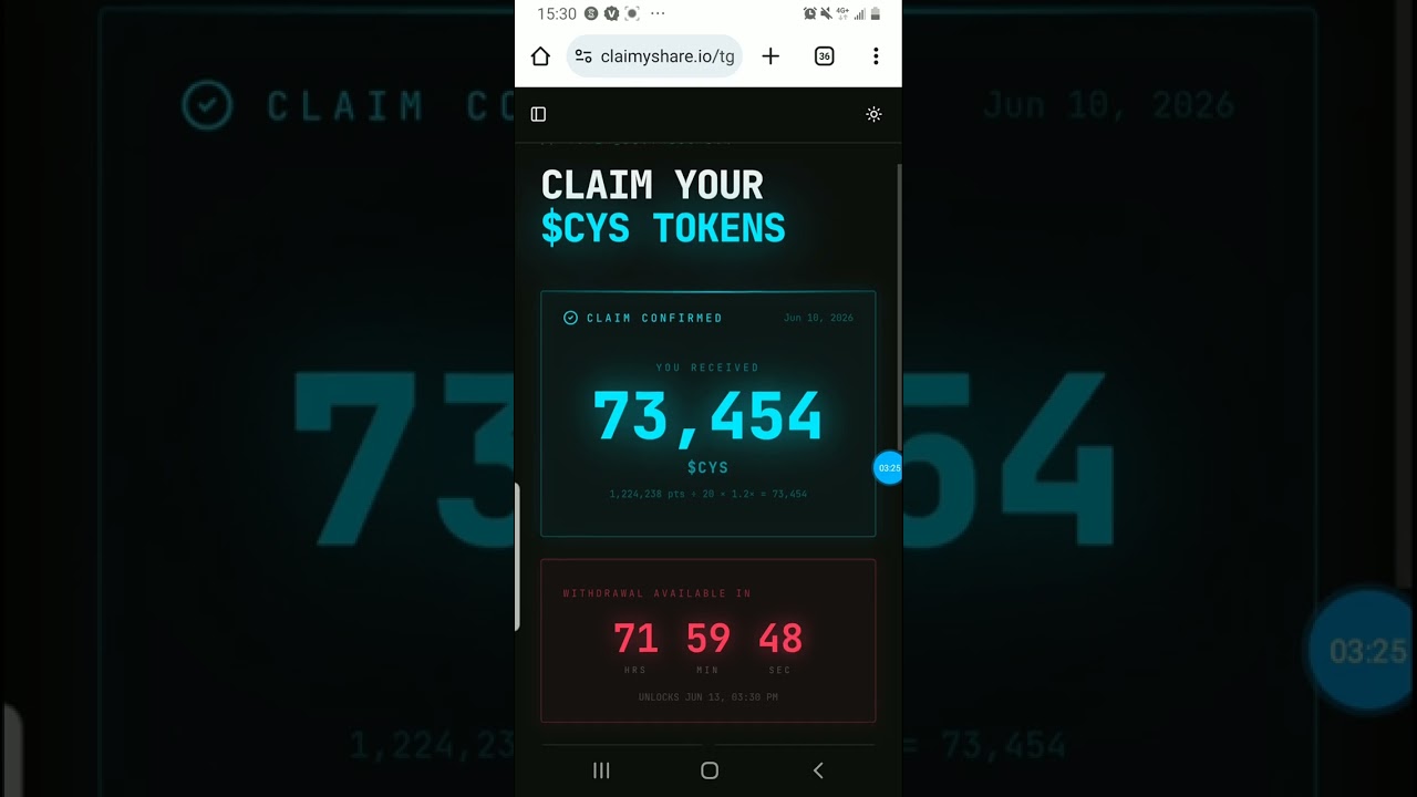 HowTo Claim Your CYS Tokens TGE Coming Soon #crypto #airdrop 