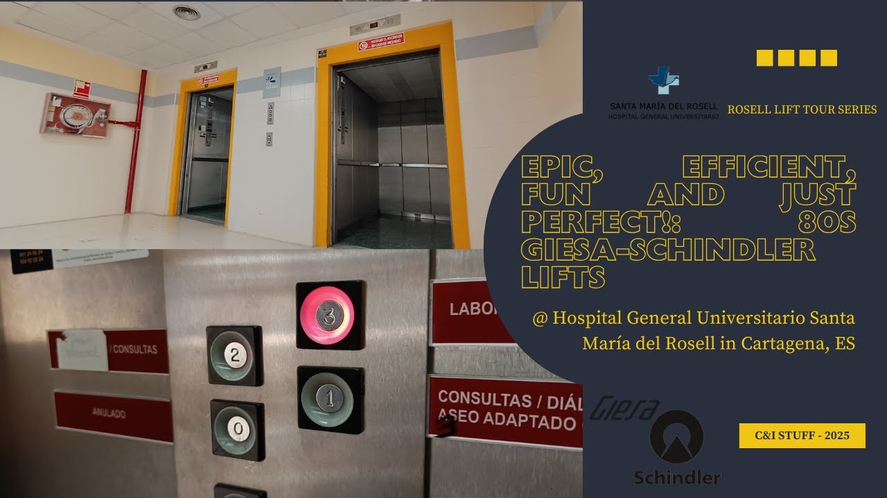 EPIC, EFFICIENT, FUN AND JUST PERFECT: x2 1980s GIESA-SCHINDLER LIFTS @ HUCR - Cartagena, ES