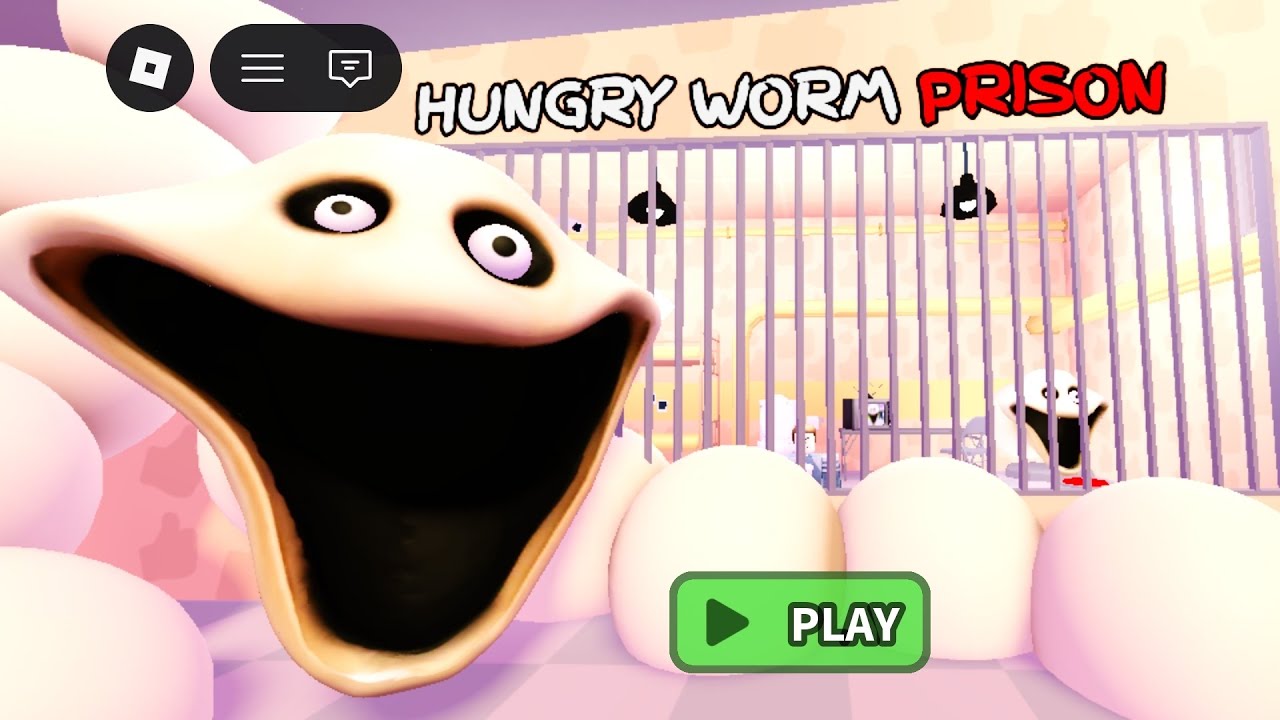 HUNGRY WORM PRISON RUN OBBY #obby #roblox 