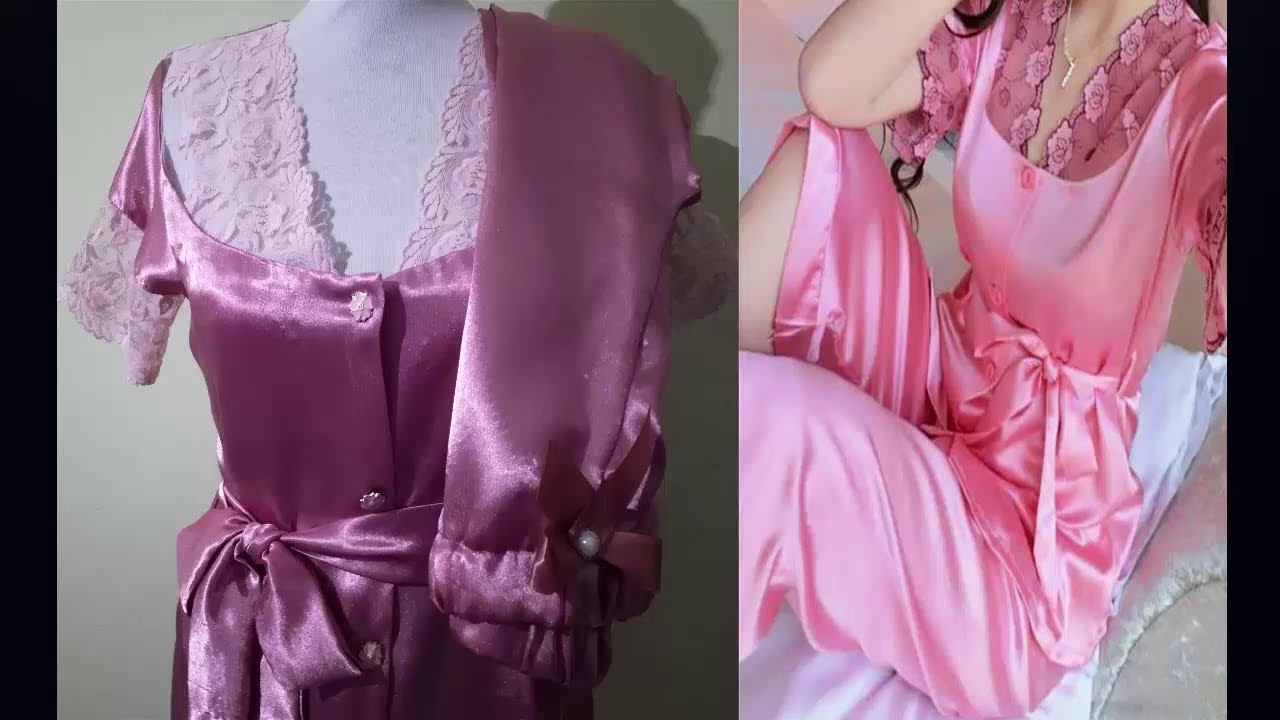 تفصيل وخياطة بيجامة العرائس بالدونتال للمبتدئات💗/ العاملة ضجة على الفيس بوك 💗/بأقل تكلفة تتصورينها