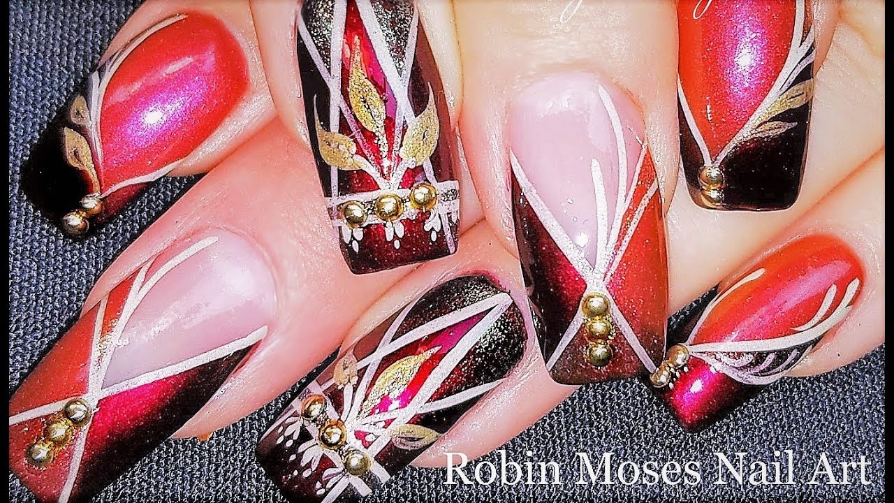 Striped Diva Nails | Chevron Stripes Nail Art Design Tutorial