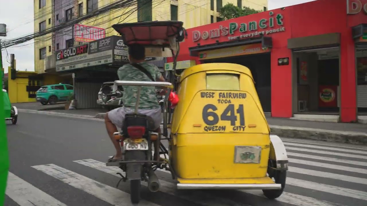Philippines, Metro Manila, tricycle ride from Fairview Center Mall (FCM) to FEU hospital