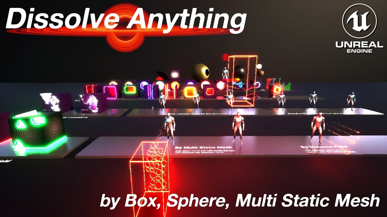 Dissolve anything using Standard shapes, or static mesh in Unreal Engine.