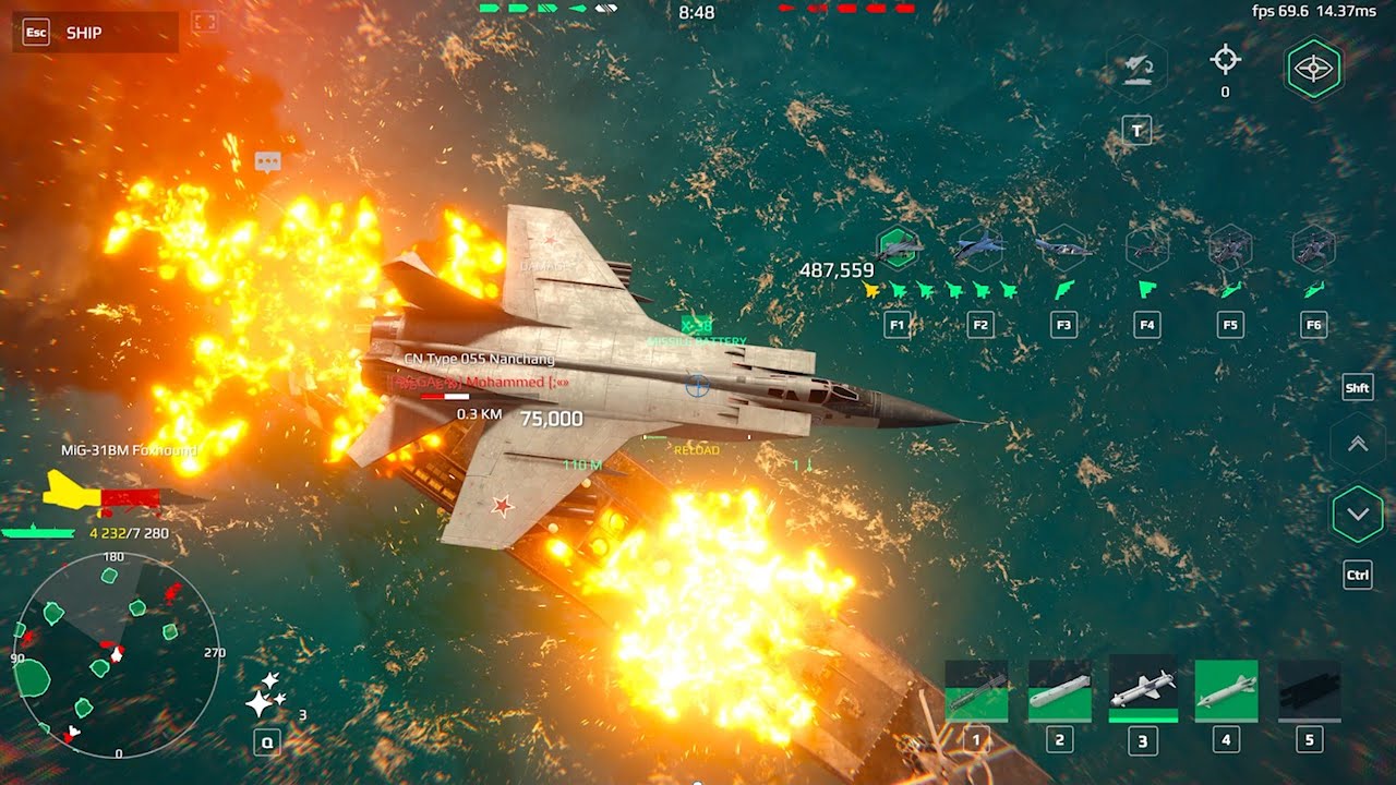 MiG-31BM Foxhound & B-21 Raider - Full Gameplay - Modernm Warships
