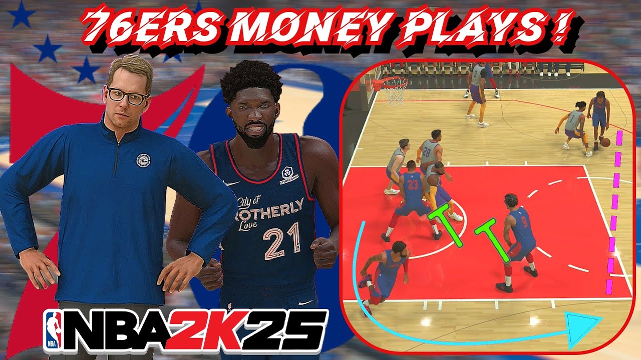 5 76ers Money Plays ! | EASY Lobs, 3's, And Mid Range ! | NBA 2K25 Playbook Tutorial