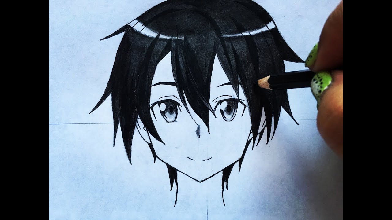 how to draw Kirito (sword art online) step by step tutorial