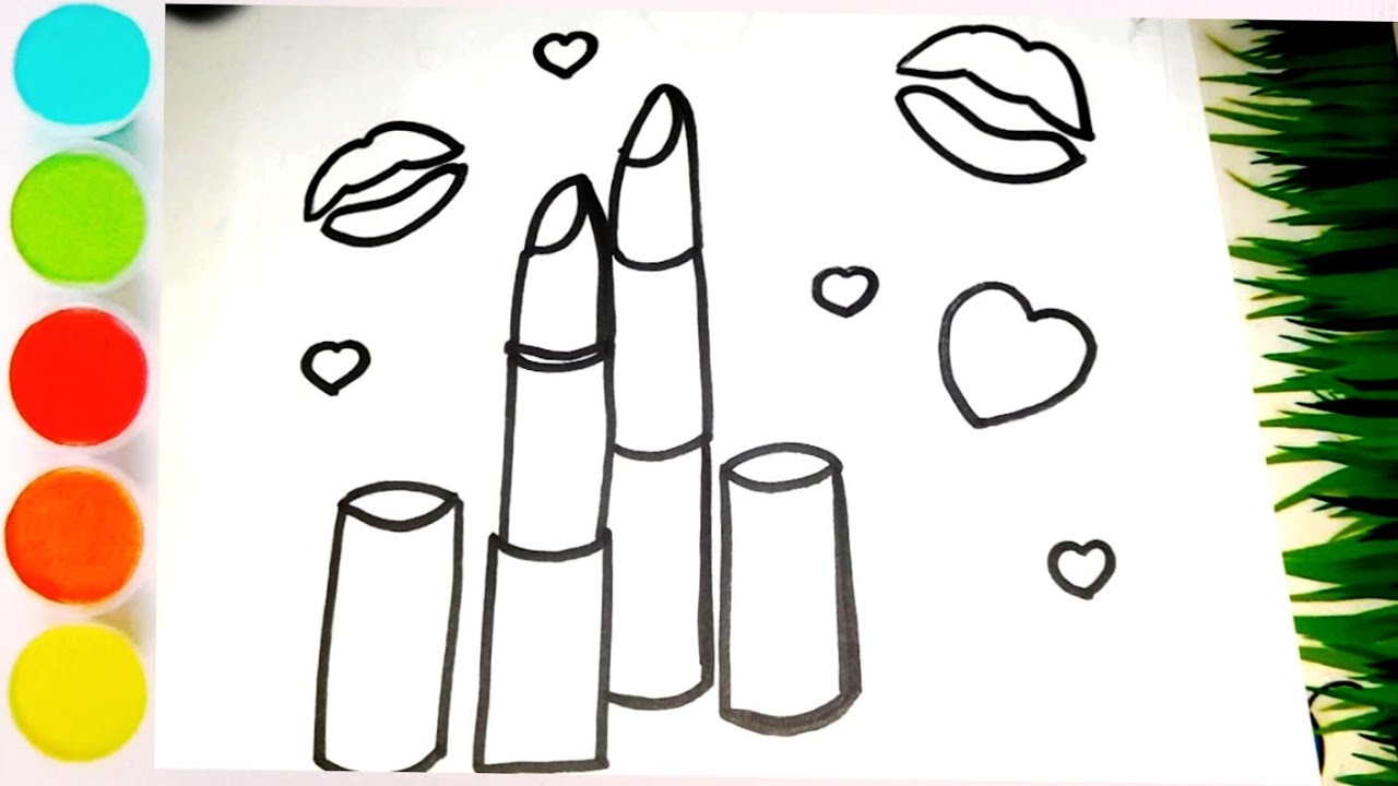 How to draw a cute lipstick for kids | makeup drawing for kids#drawing#howtodraw #kidsvideo#easy