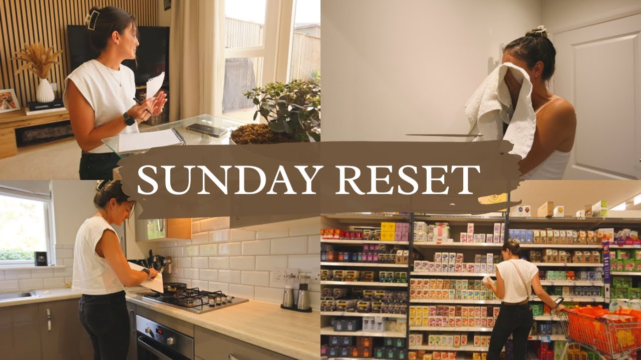 Relaxing Sunday Reset Routine  Cleaning, Grocery Shopping & Meal Prep