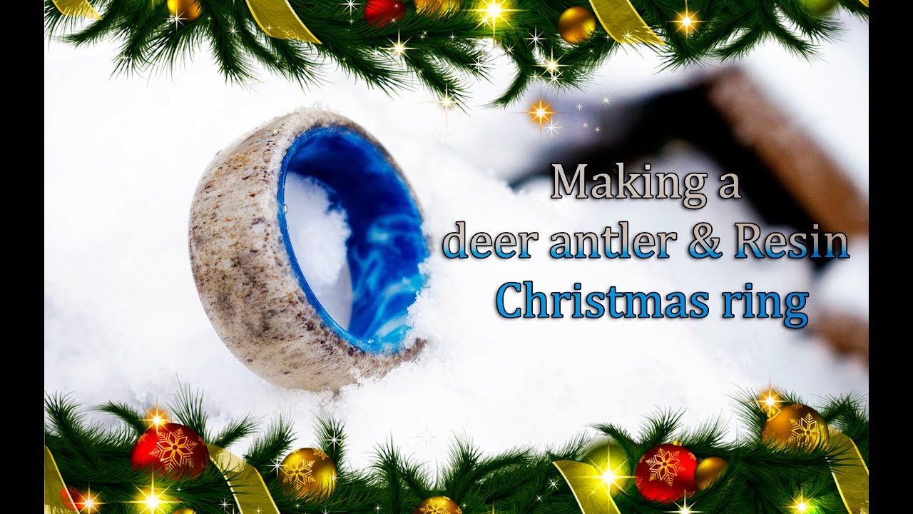 Deer Antler + Resin Christmas Ring – Festive Handmade Jewelry Build
