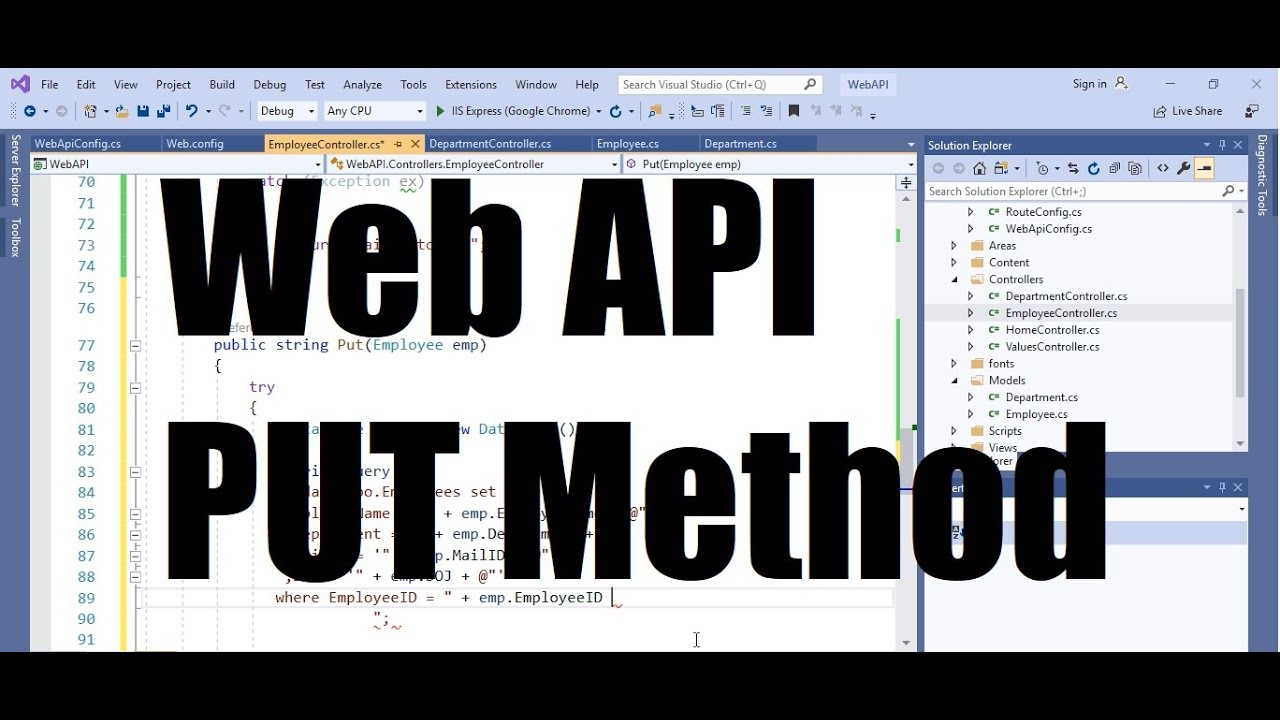 Web API 11; Implement PUT method in Web API project