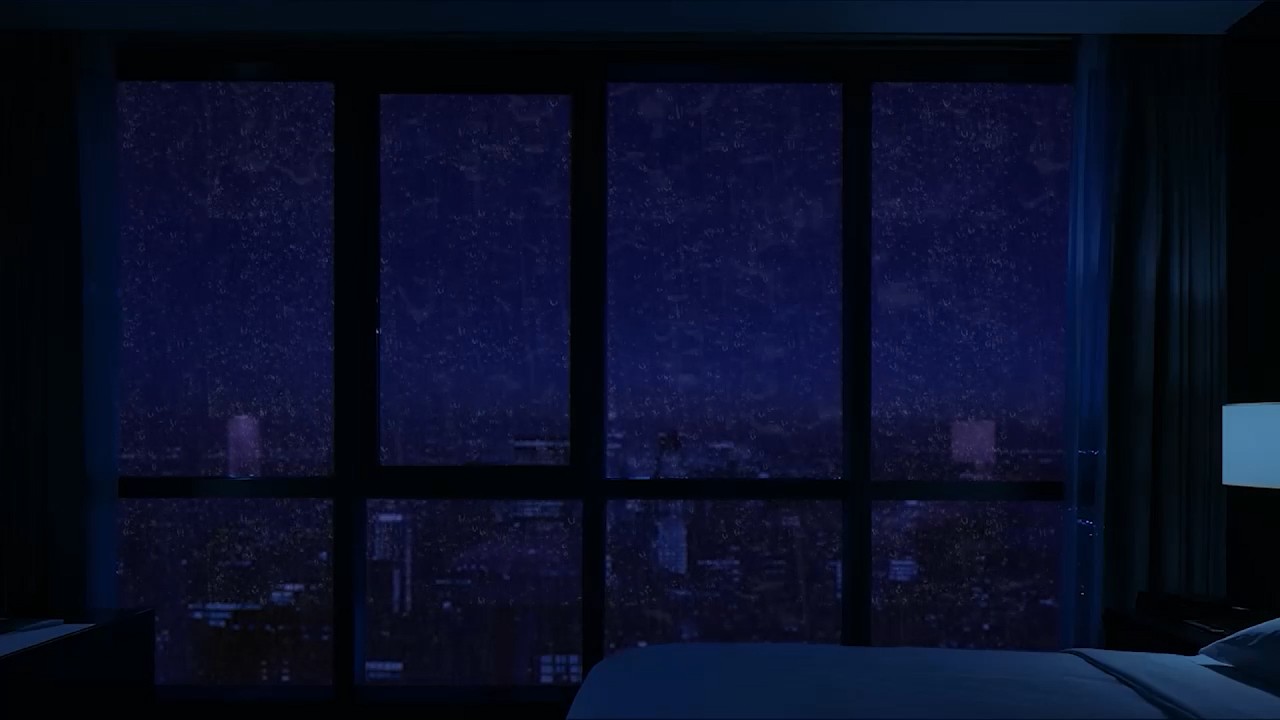 Rainy Night for Sleep | Relaxing Heavy Rain on Window