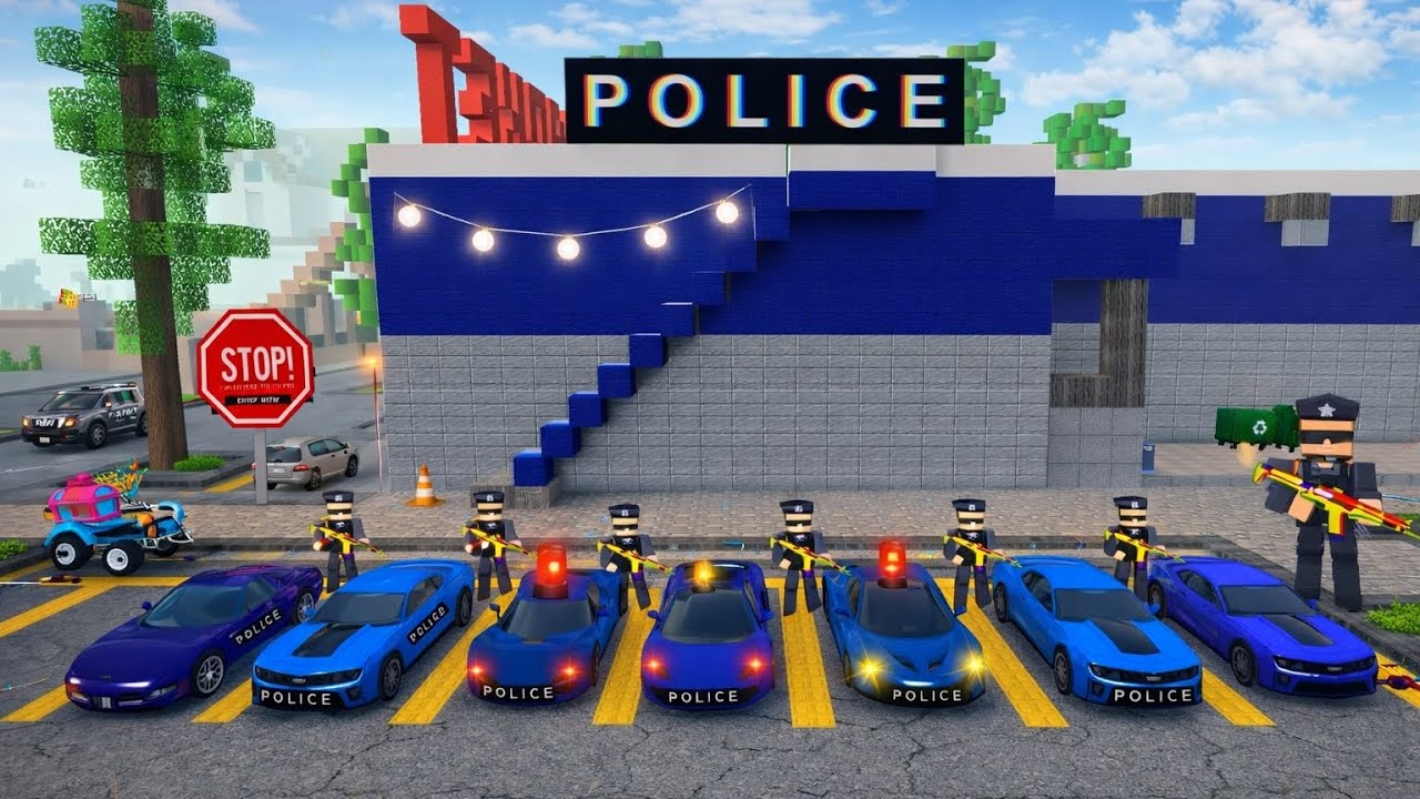 INSANE Police Supercars Meetup at Headquarters in School Party Craft!